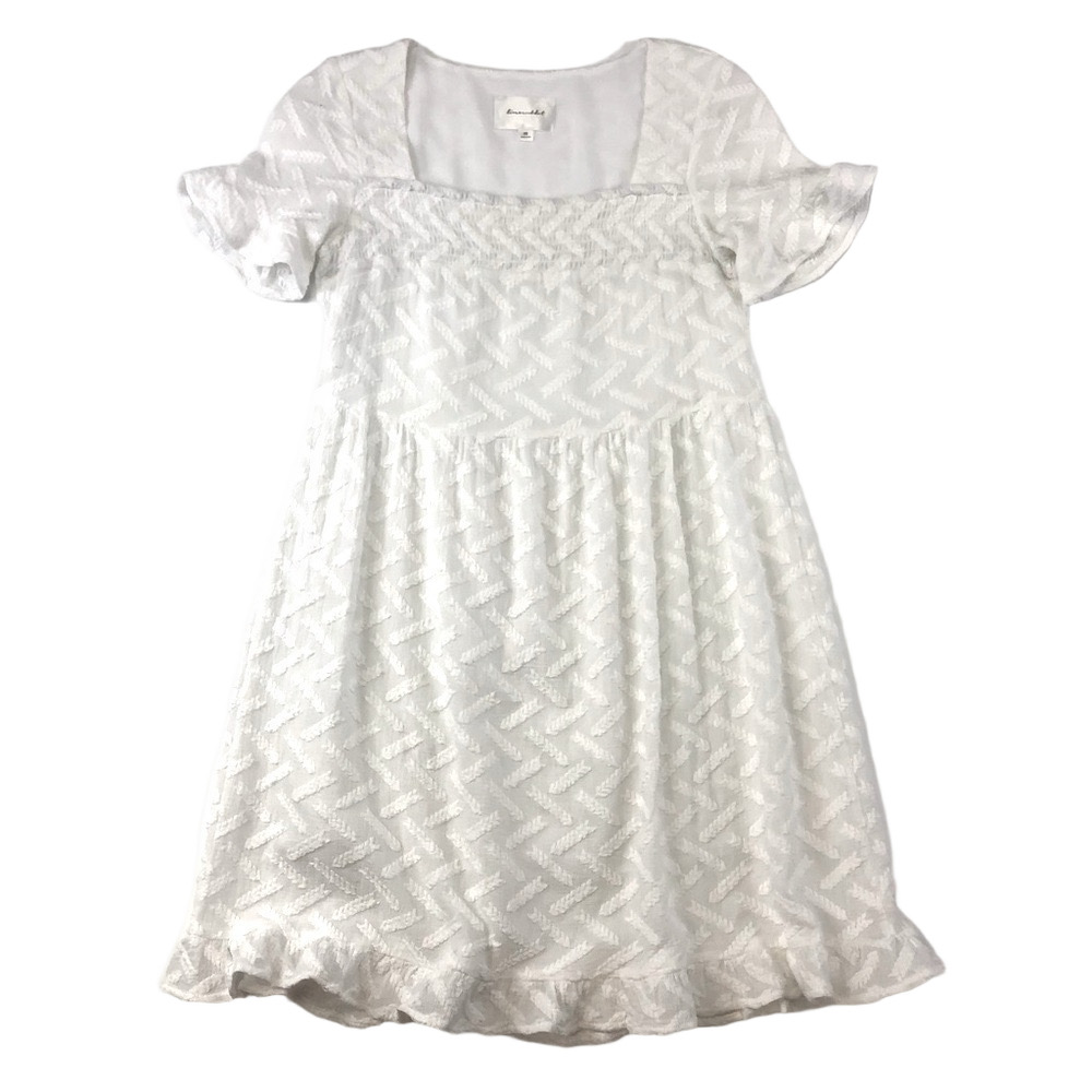 Line and Dot Revolve cotton embroidered white babydoll dress XS